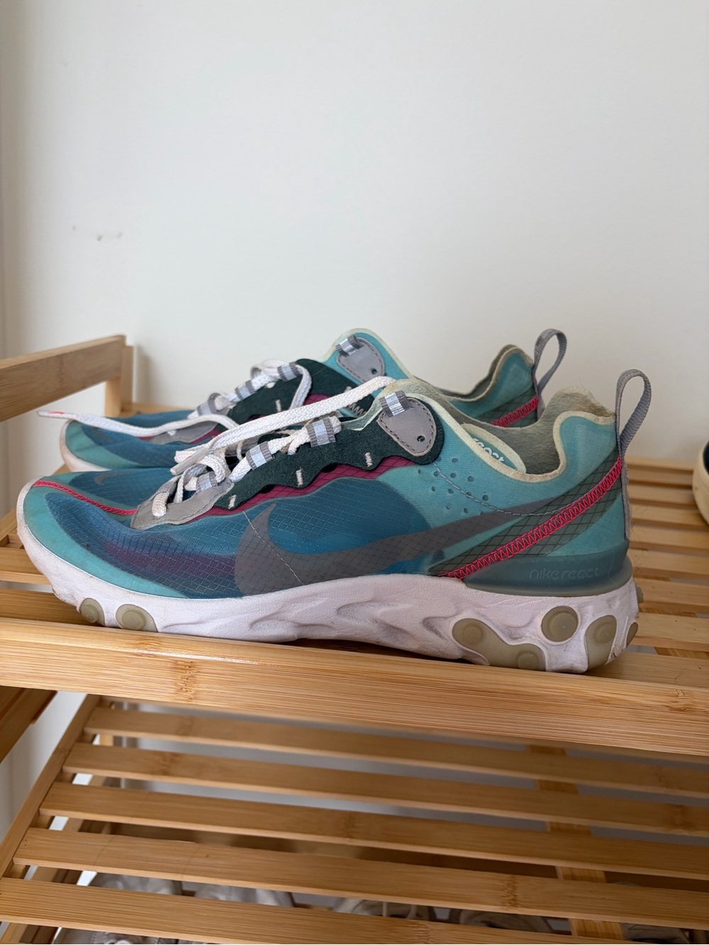 Nike Teal and Pink React Element Sneakers